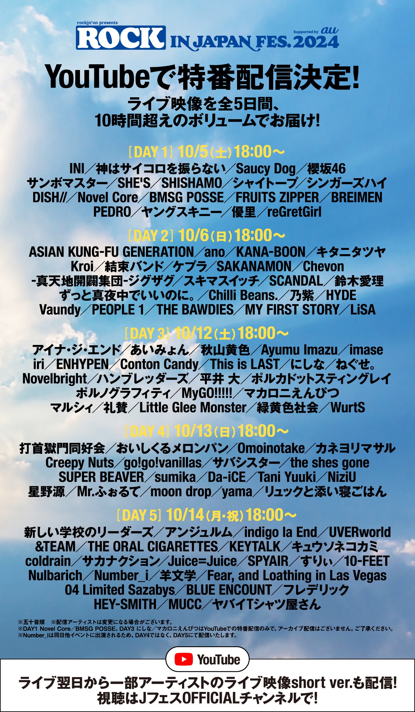 ROCK IN JAPAN FESTIVAL 2024」ライブ特番が、Jフェス公式YouTubeチャンネルにて配信決定!!!｜SHISHAMO  Official Website